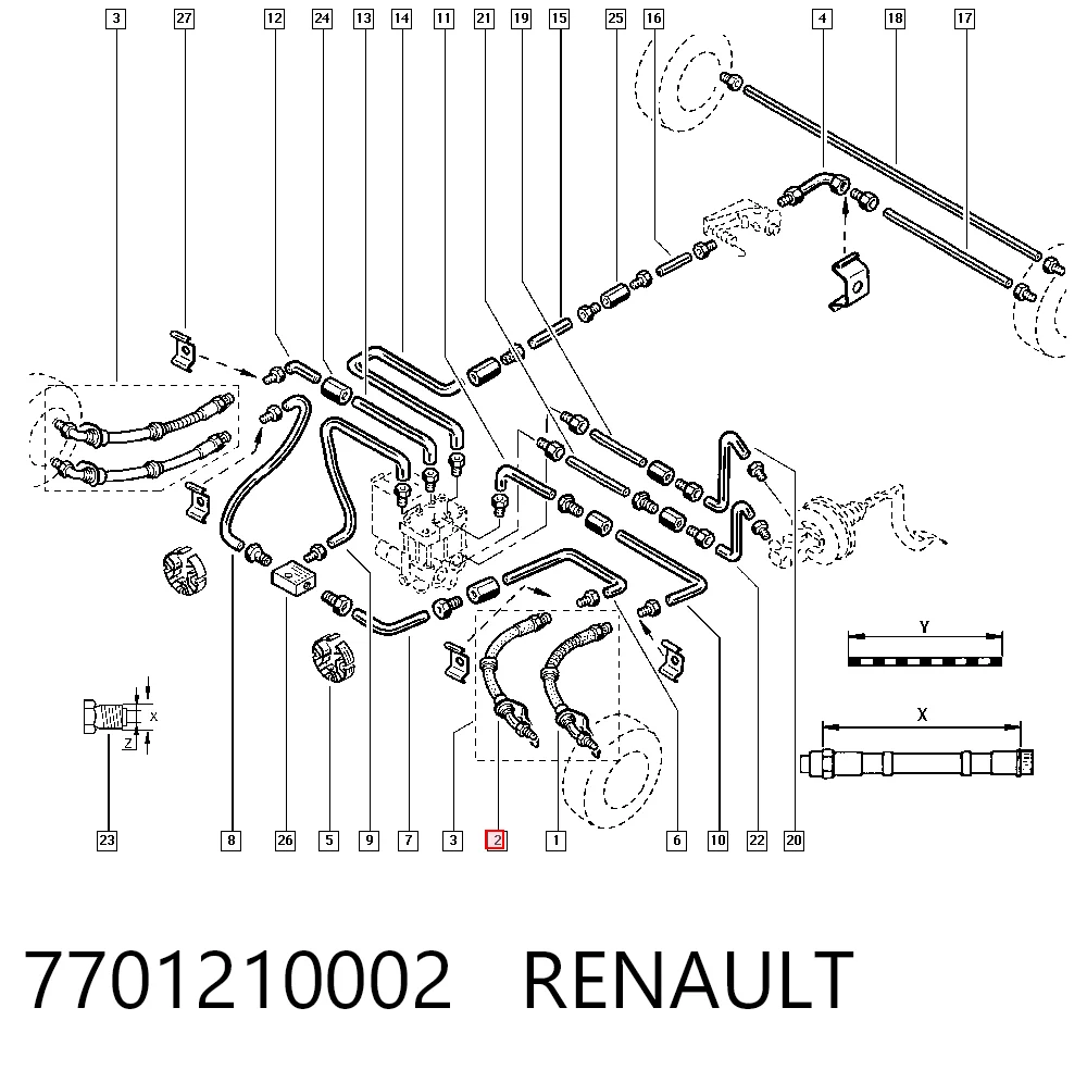 Шланг тормозной передний 4405654 Opel