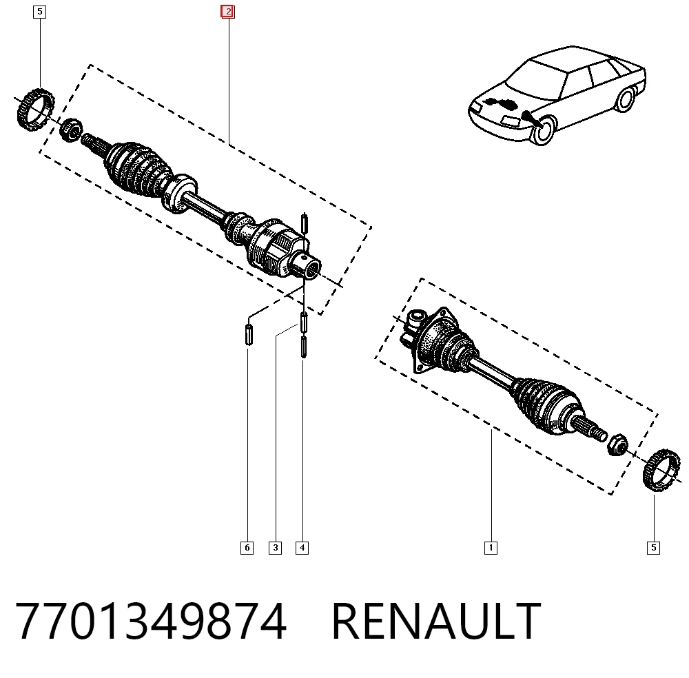  Правая полуось Renault 19 1