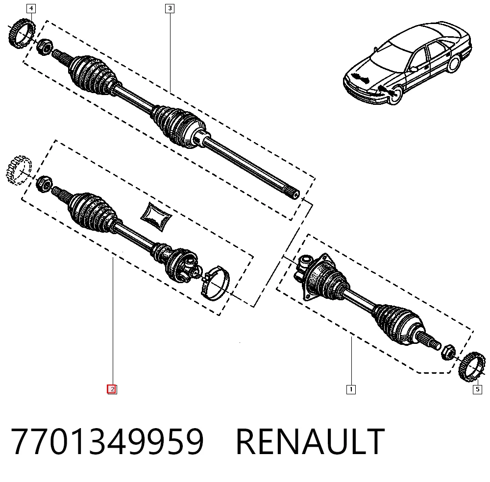 Полуось передняя, правая на Renault Safrane I B54