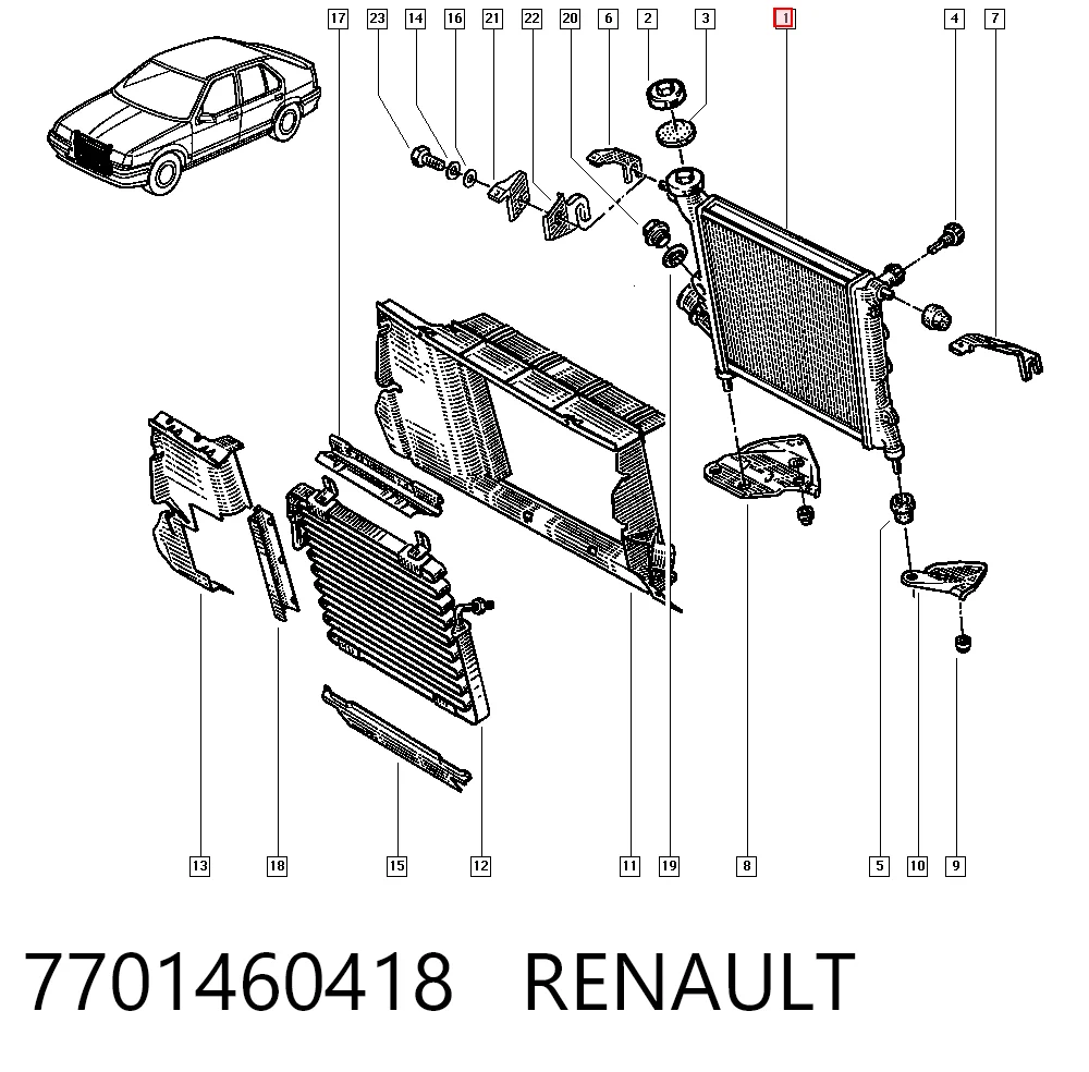 Расширительный бачок охлаждения на Renault 19 I B53, C53