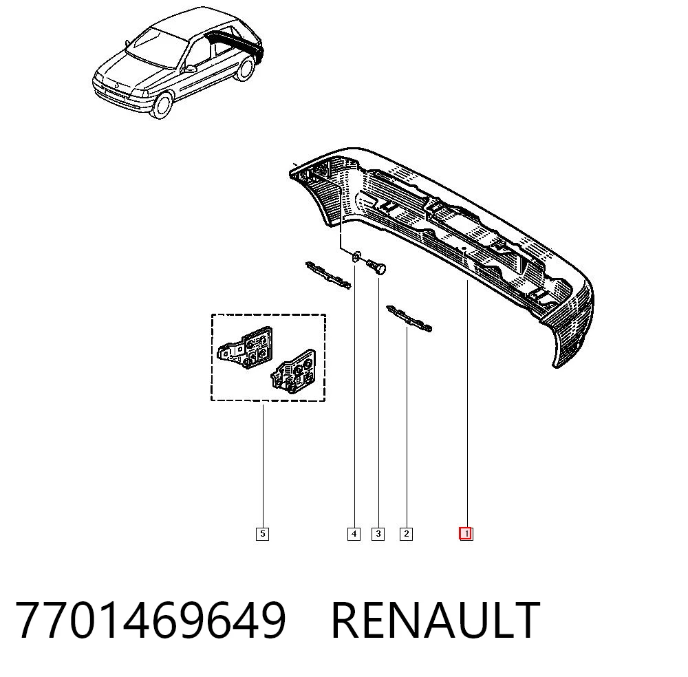 Задний бампер на Renault Clio I BC57, 5357