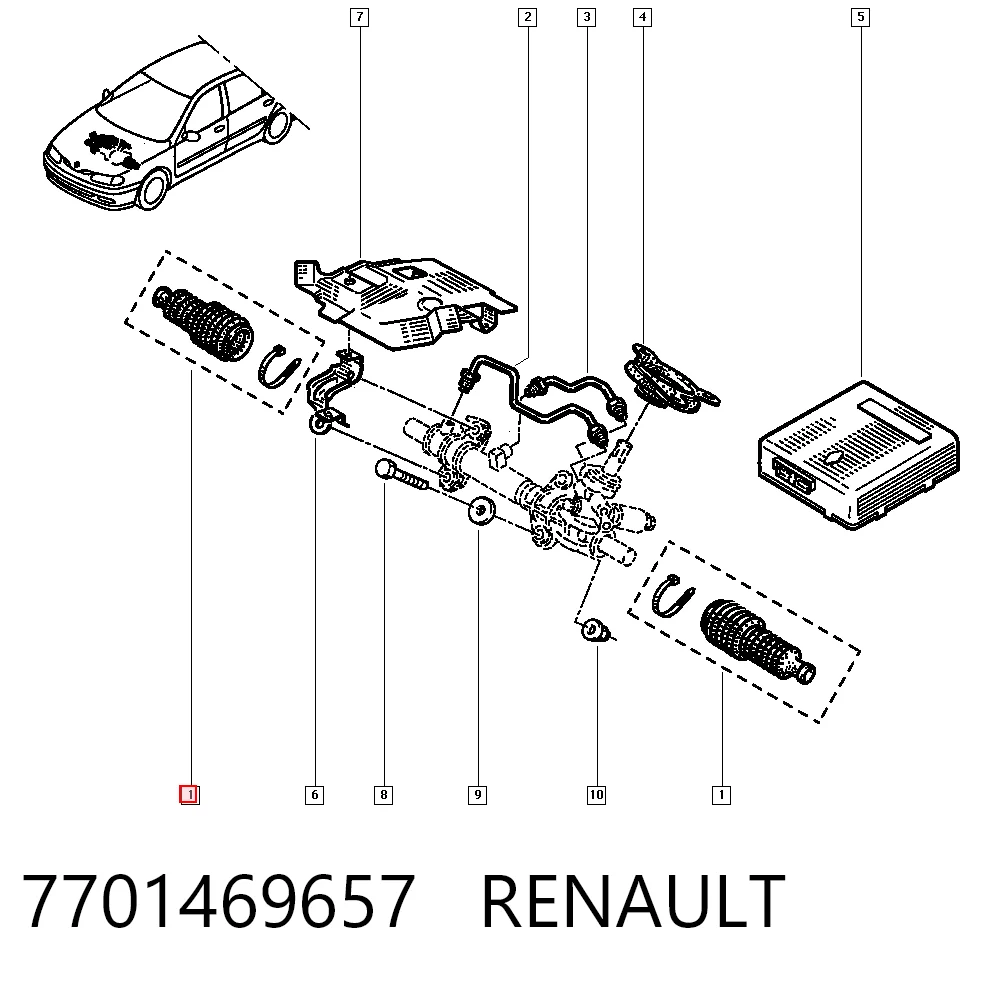 Пыльник рулевой тяги на Renault Laguna I B56, 556