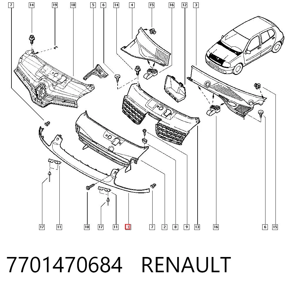Накладка фар нижняя Polcar 6015051R цена, от 12.51 USD