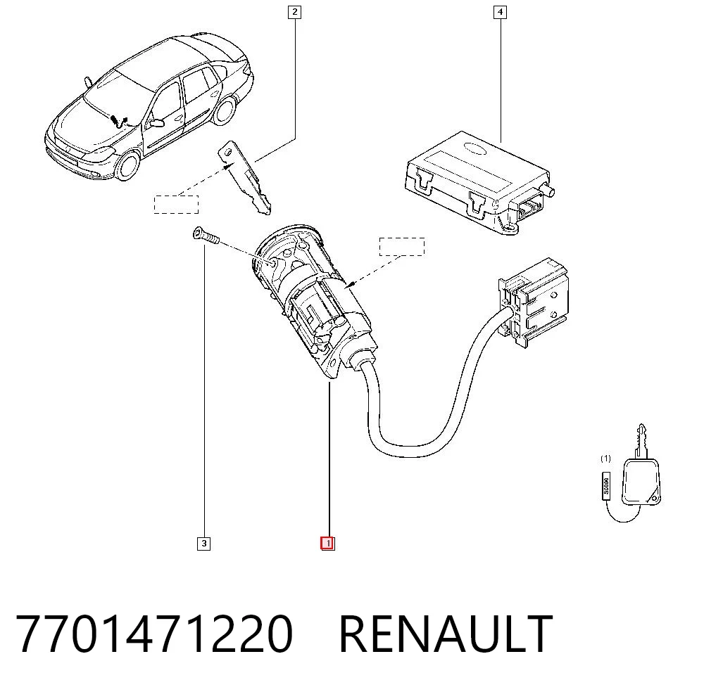 7701471220 Renault (RVI) Замок зажигания