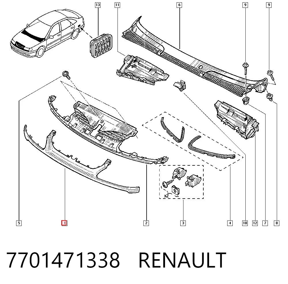603606R Polcar Накладка фар нижняя
