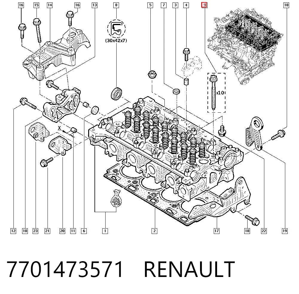  Болт ГБЦ Renault Master 3