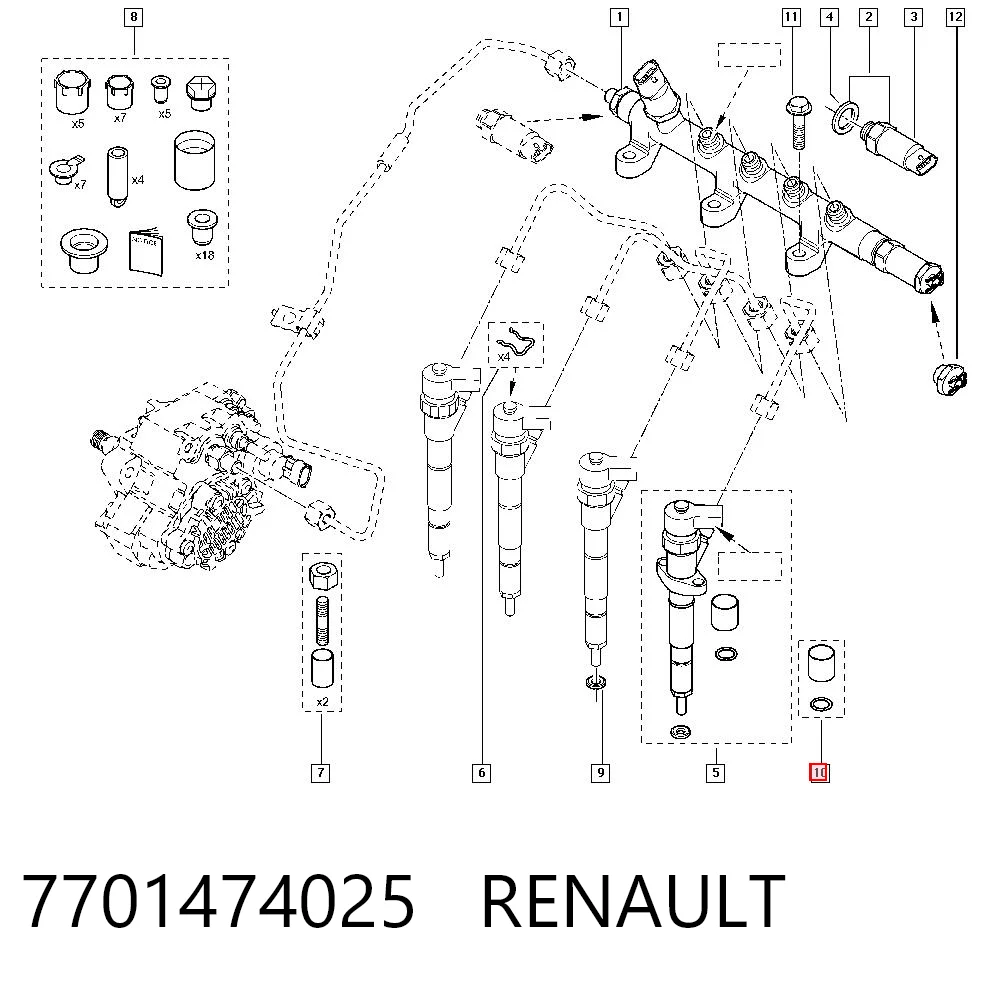 7701474025 Renault (RVI) Ремкомплект насос-форсунки