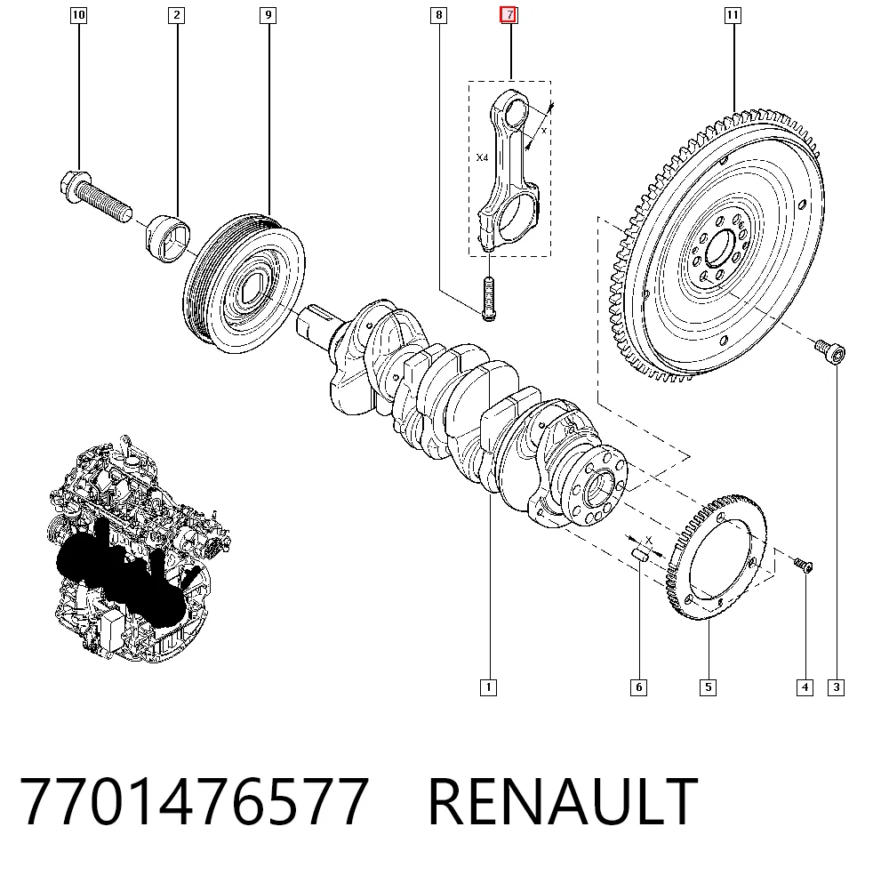 Шатун поршня ДВС Engitech ENT072012 цена, от 52.19 USD