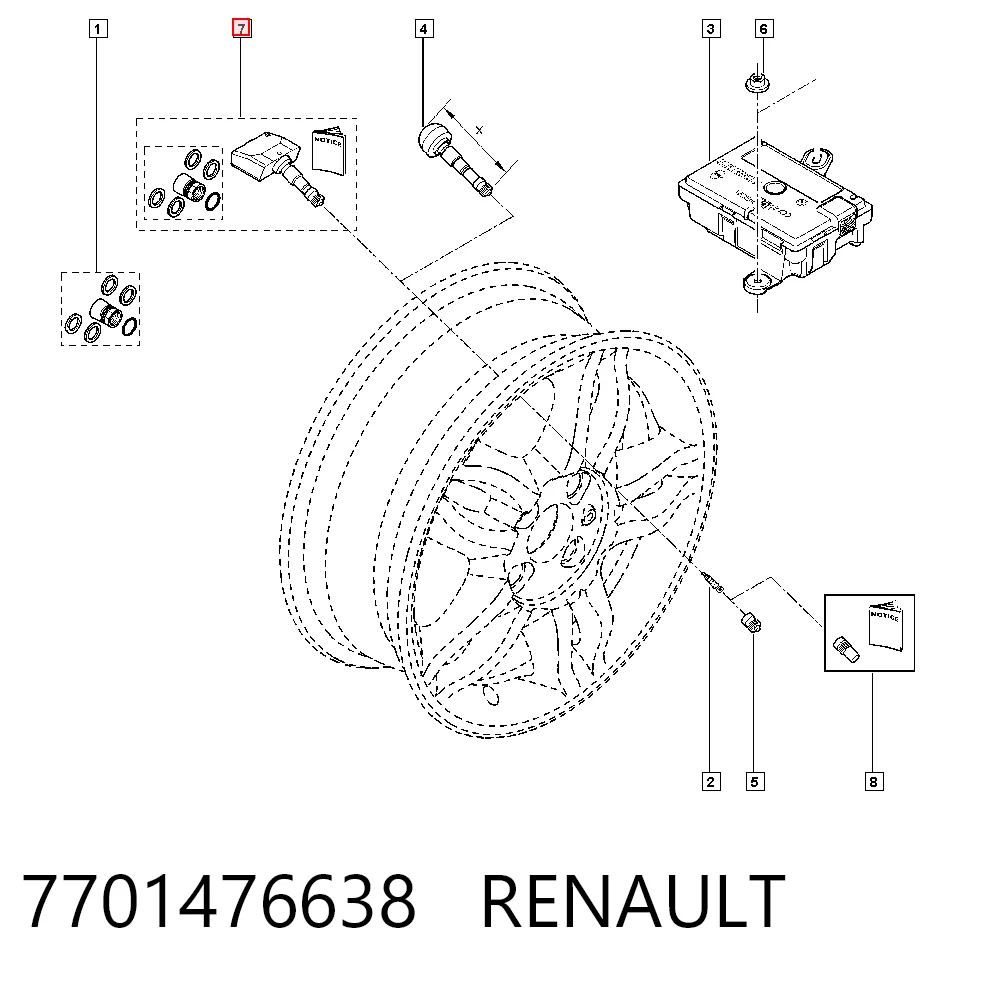 Датчик шин Renault Clio III хэтчбек (BR01, CR01) (2005 - 2014) цена, от 42.06 USD