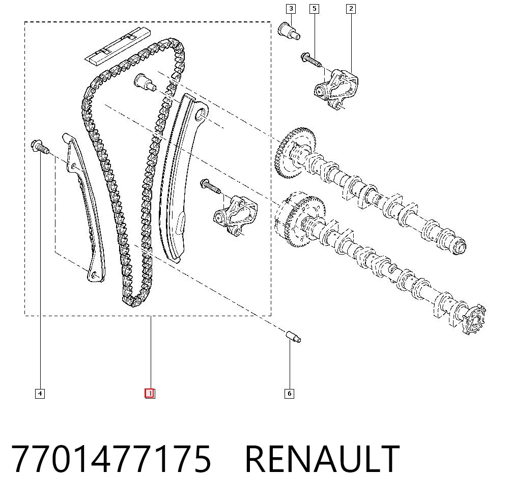 Комплект цепи на Renault Clio III BR01, CR01