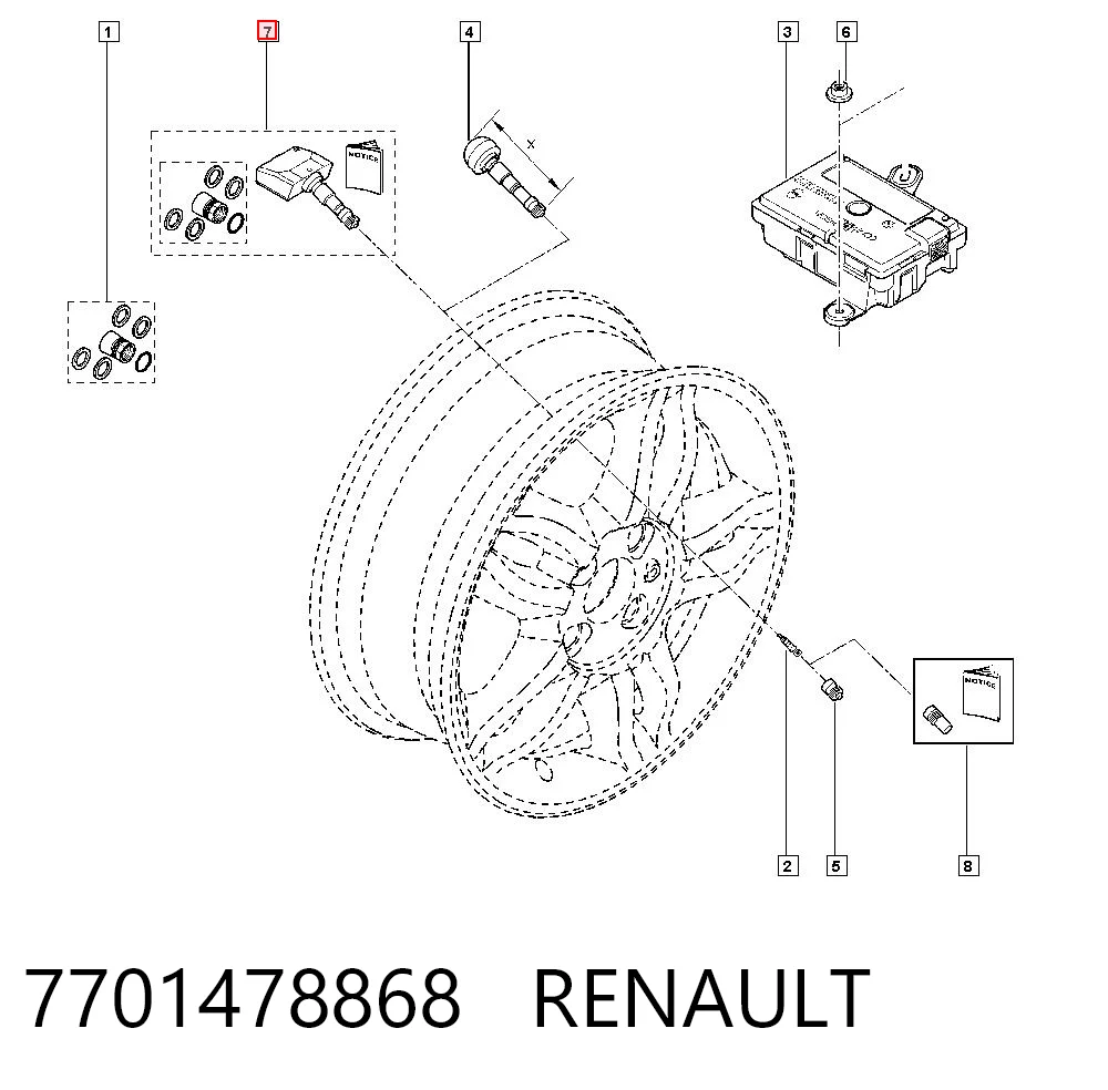 Купить Датчик давления в шинах Рено Клио III BR01, CR01