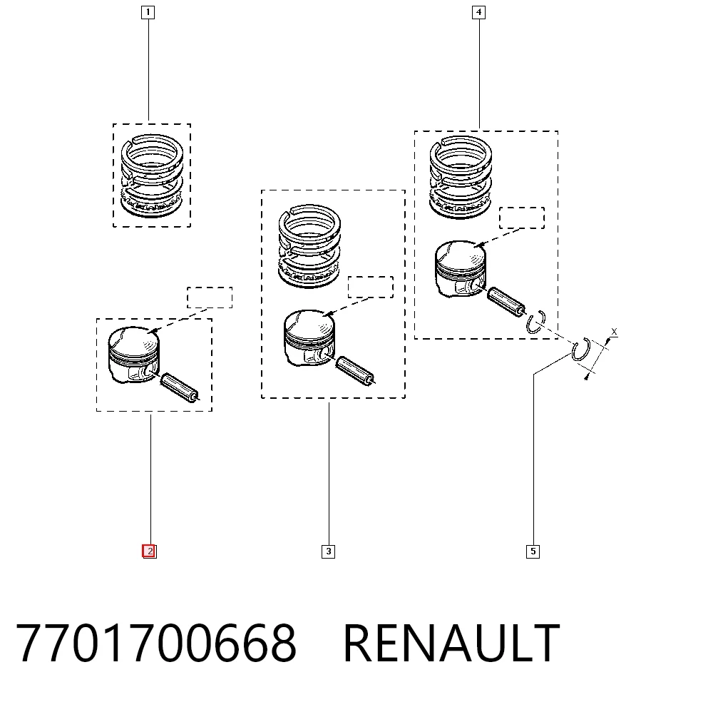 Поршень в комплекте на 1 цилиндр, STD на Renault Megane SCENIC JA0, JA1