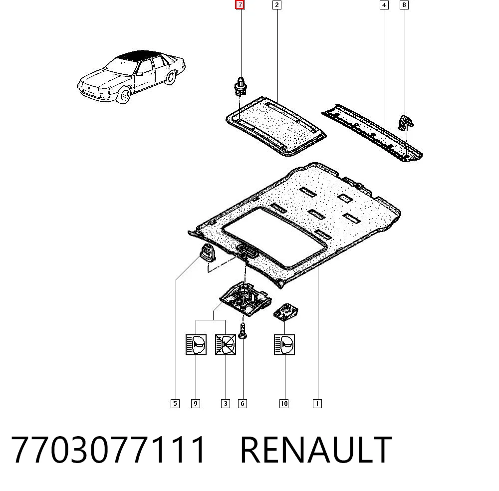 7703077111 Renault (RVI) Пистон (клип) крепления обшивки двери