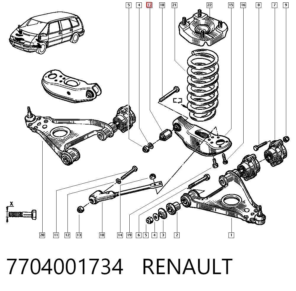 Сайлентблок переднего верхнего рычага U561040 Hutchinson