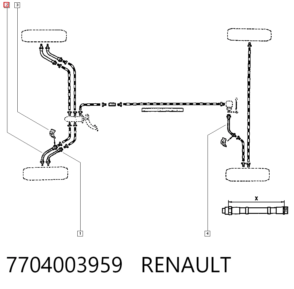 Шланг тормозной передний Opel 4405654