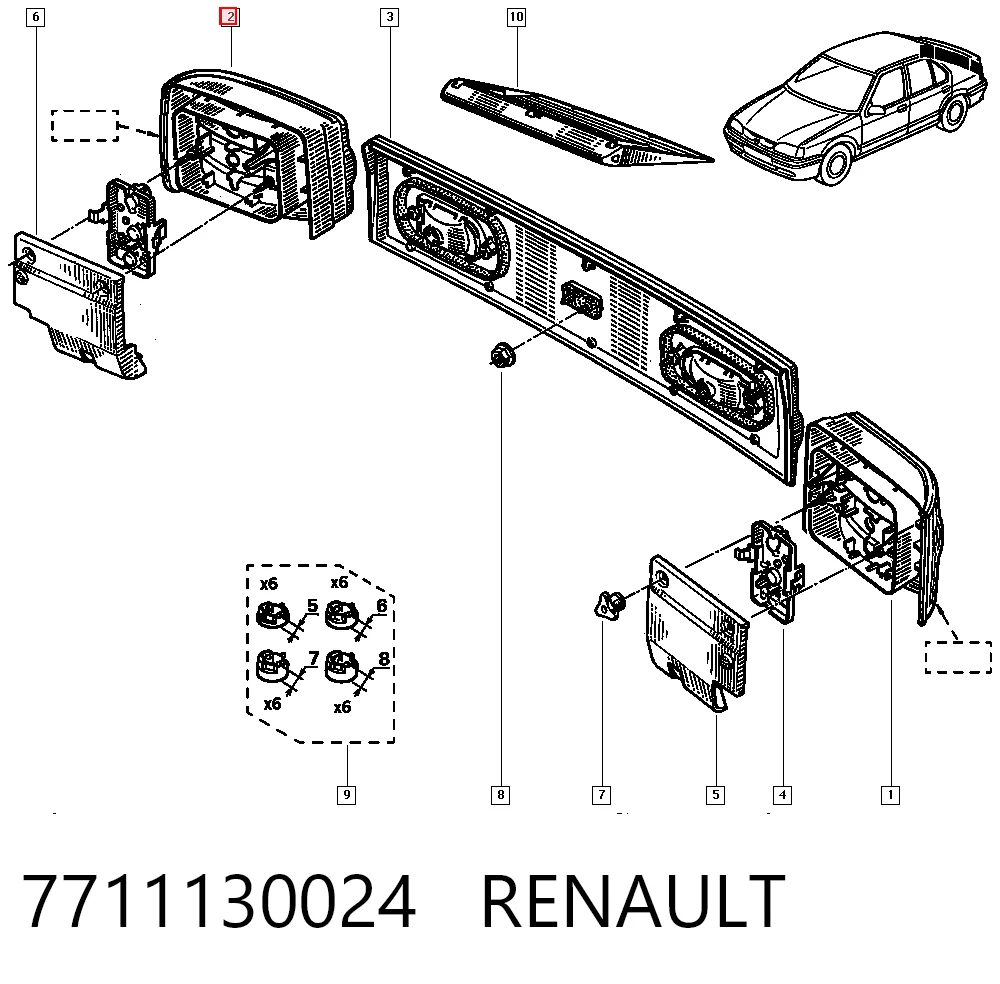 Купить Задний фонарь Рено 19 II B53, C53