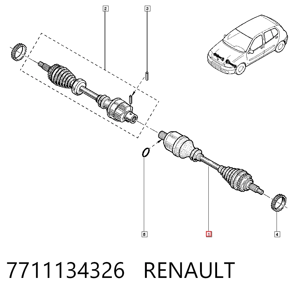 Левая полуось T49173A Polcar