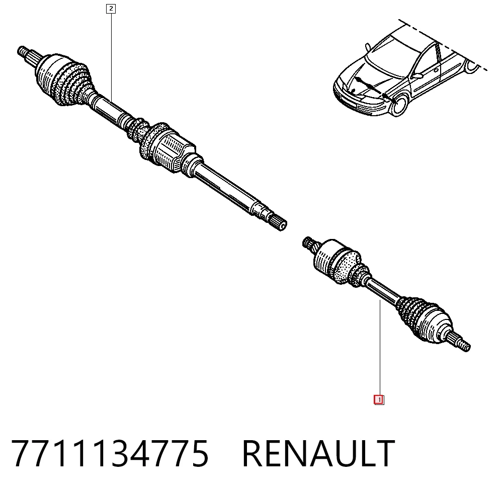 8200387550 Hyundai/Kia Полуось передняя левая