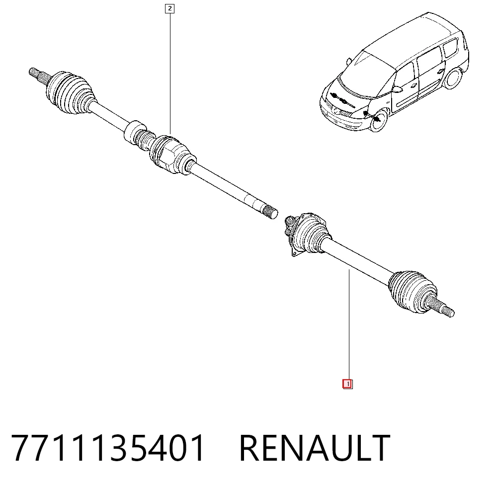  Левая полуось Renault Espace 4