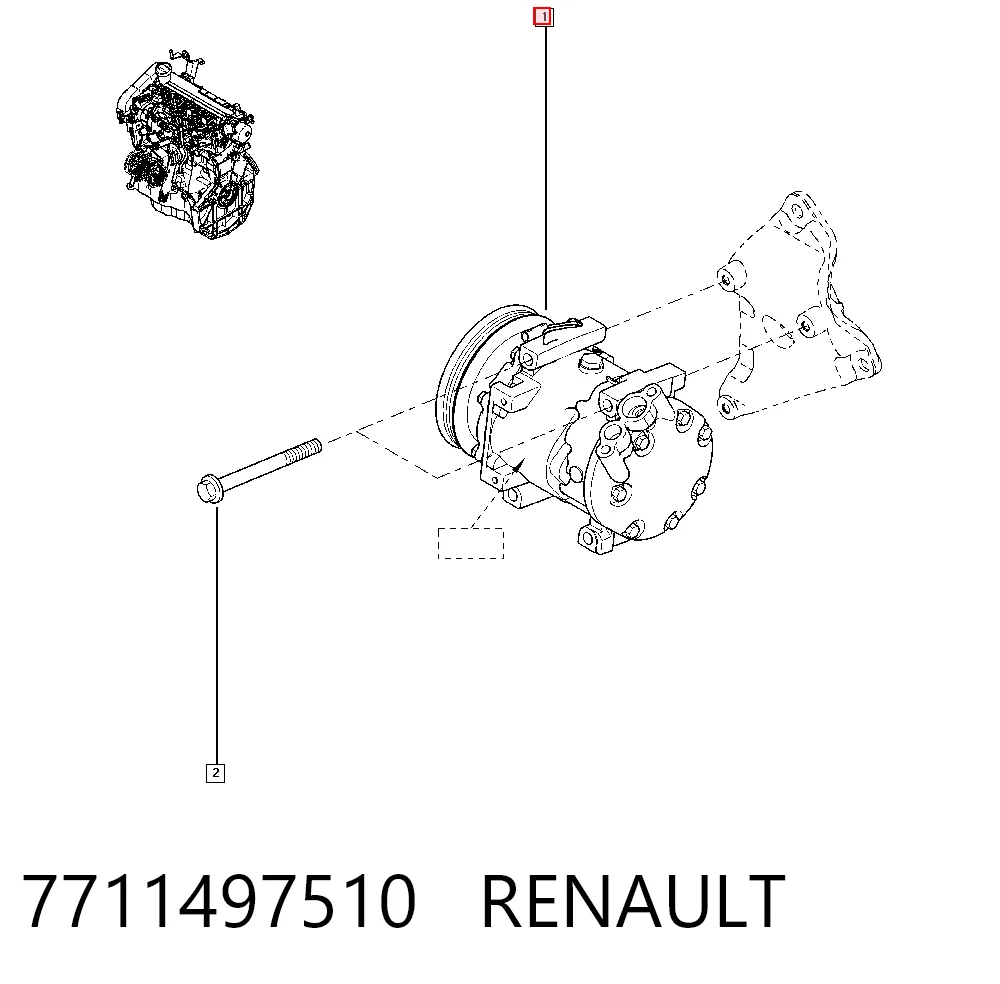  Компрессор кондиционера Renault Twingo 1
