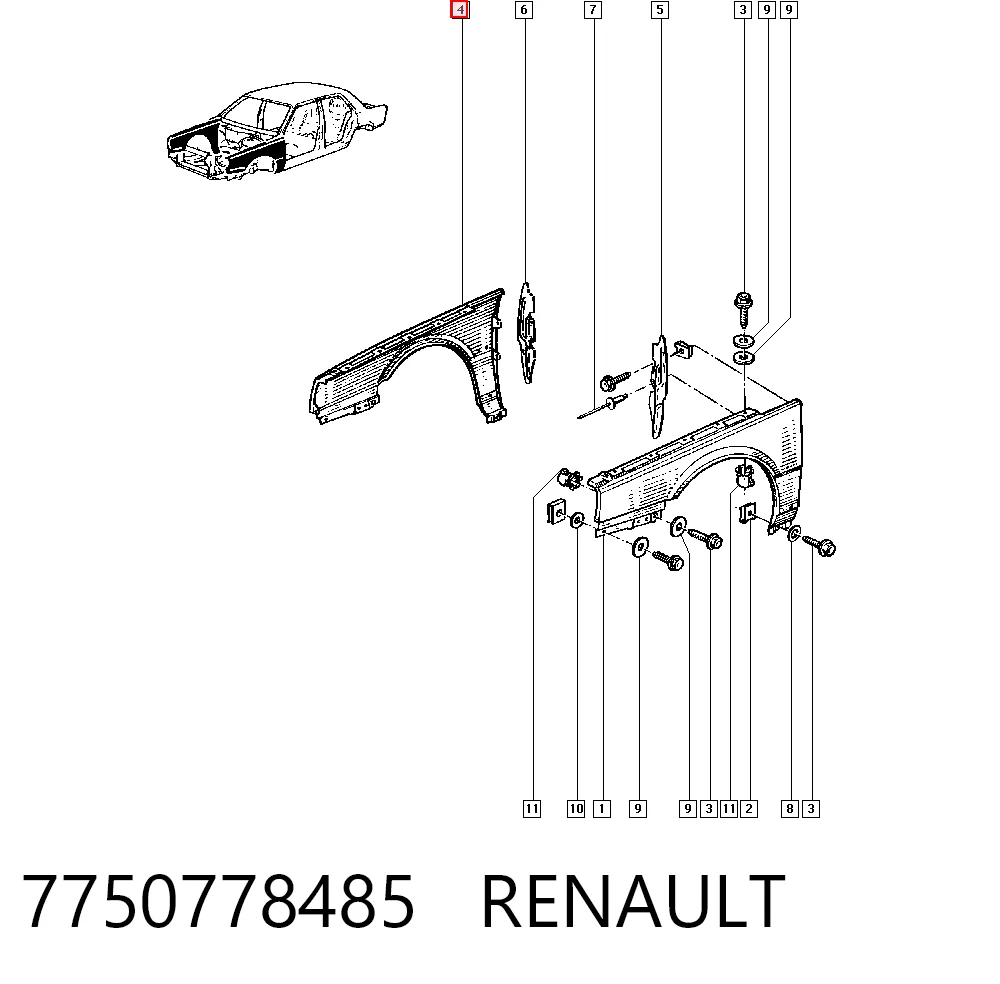 Купить 0007656427 Fiat/Alfa/Lancia Крыло переднее правое