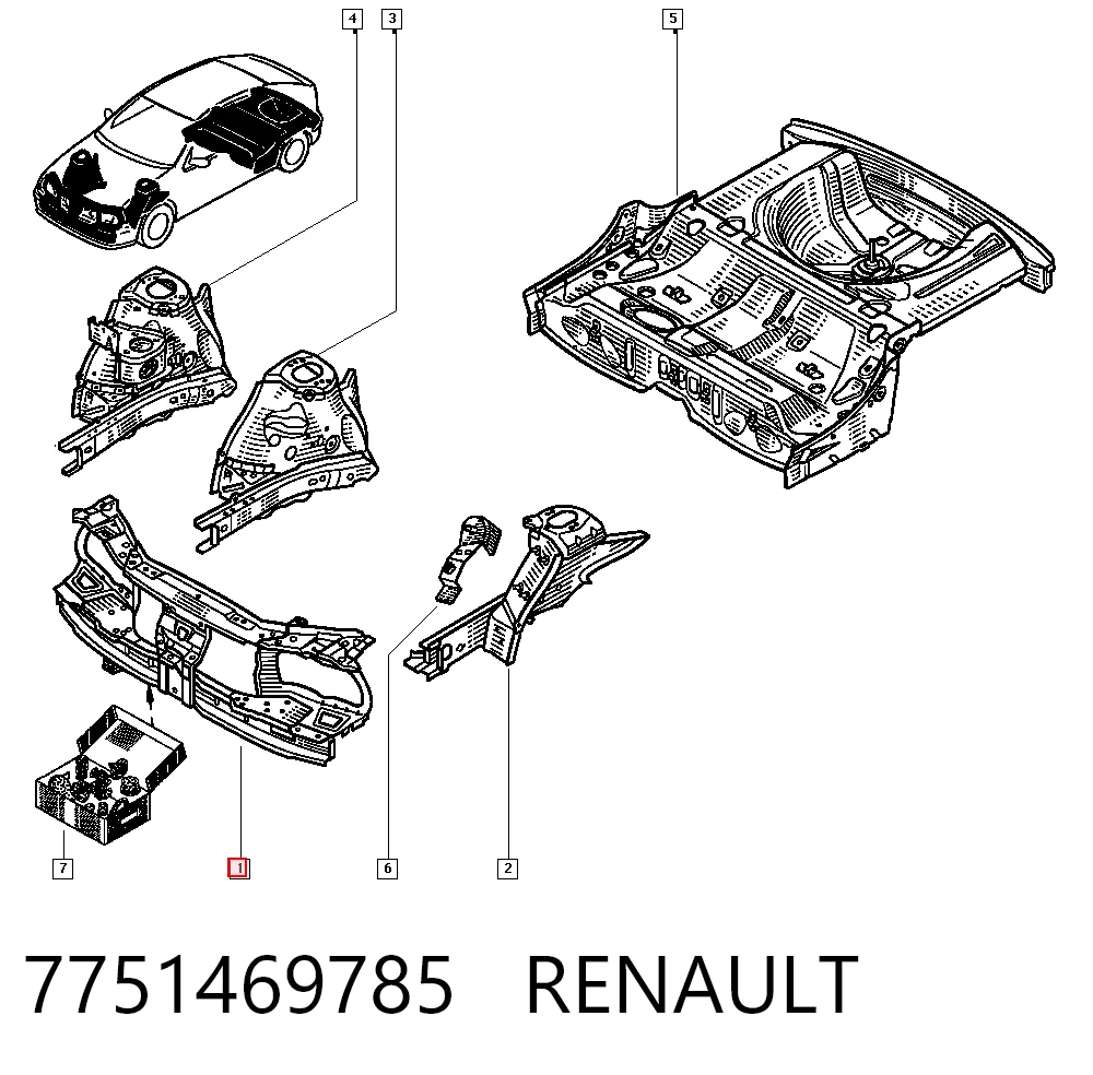 Панель передняя Renault Megane I седан (LA0, LA1) (1996 - 2003) цена, от 149.94 USD