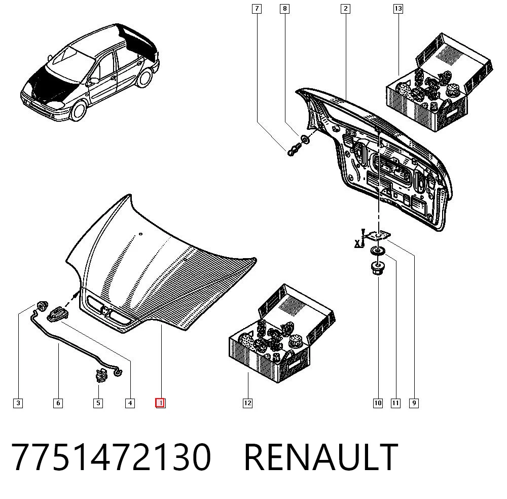 Капот на Renault Scenic I JA0, JA1, FA0