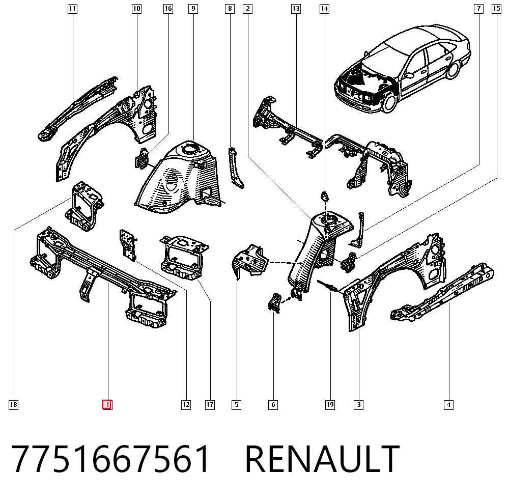 Телевизор на Renault Laguna I B56, 556
