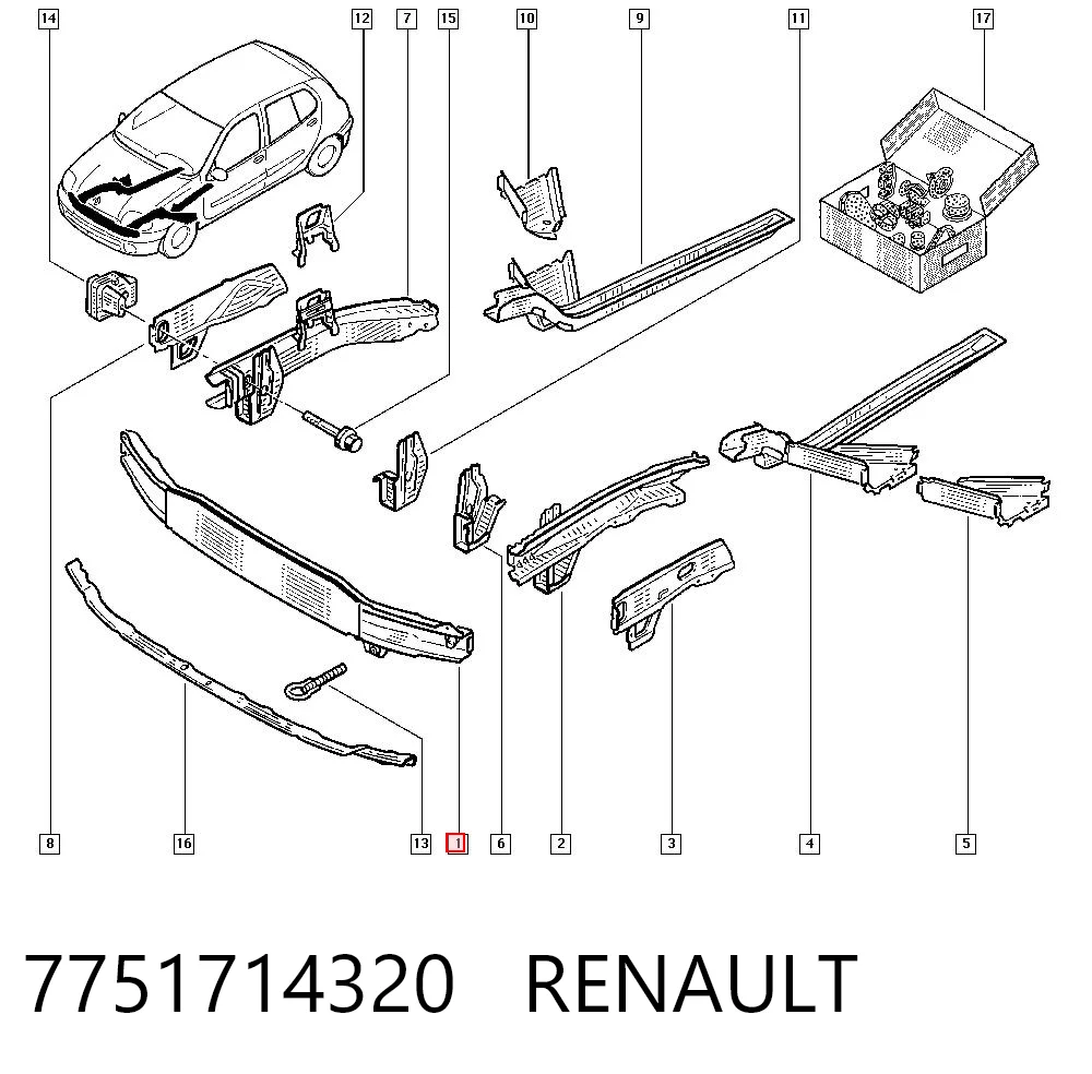 Шина бампера переднего Polcar 601524 цена, от 42.30 USD