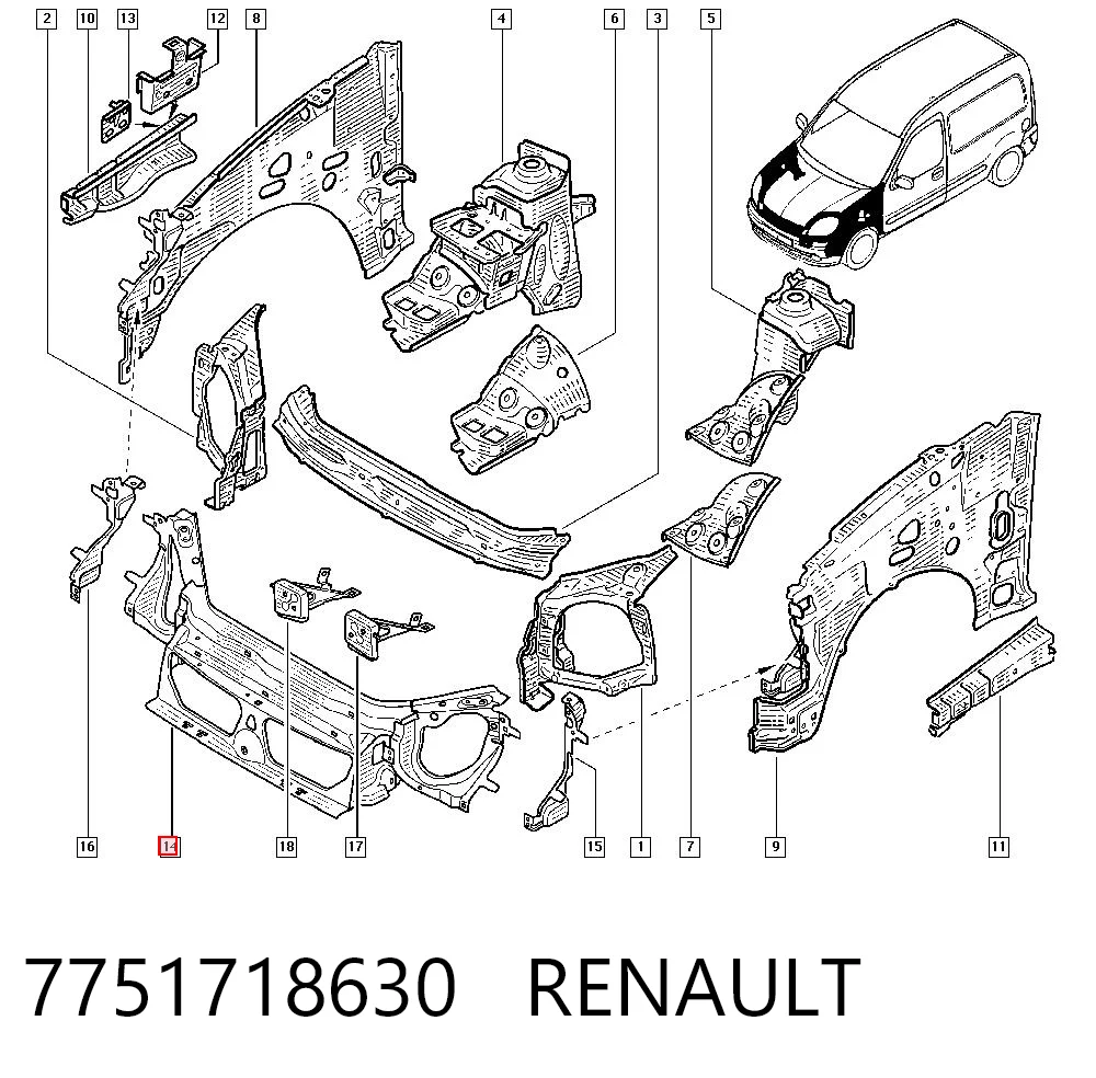 Телевизор на Renault Kangoo I KC0, KC1