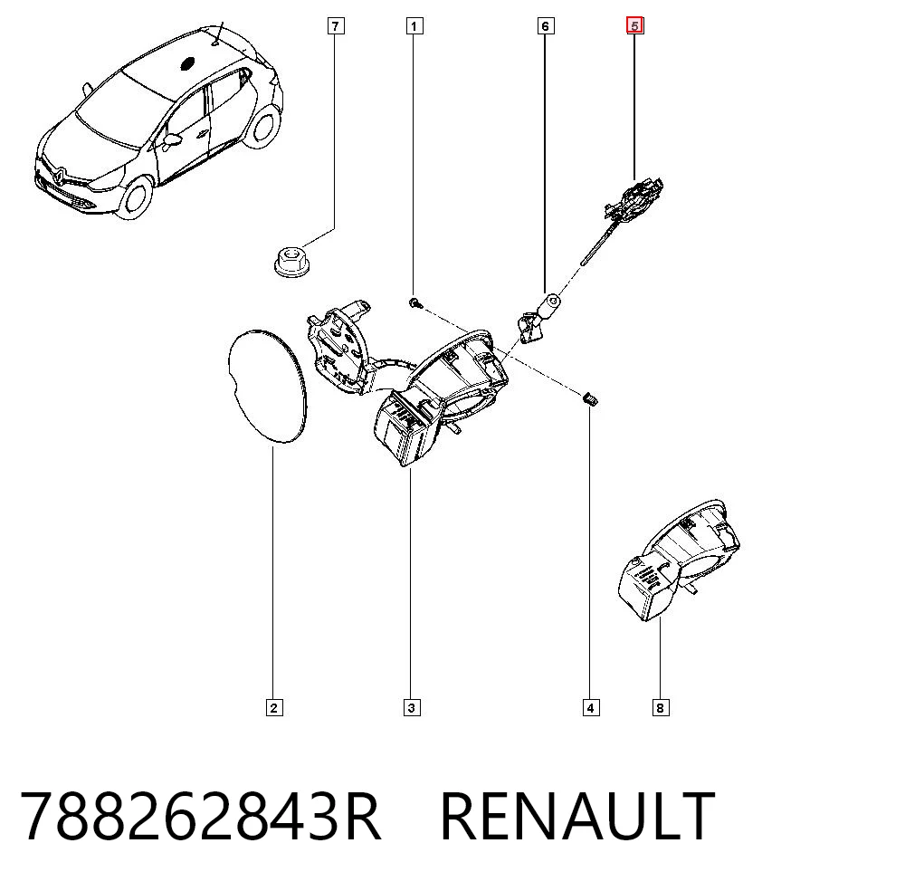 788262843R Renault (RVI) Мотор-привод открытия лючка бака