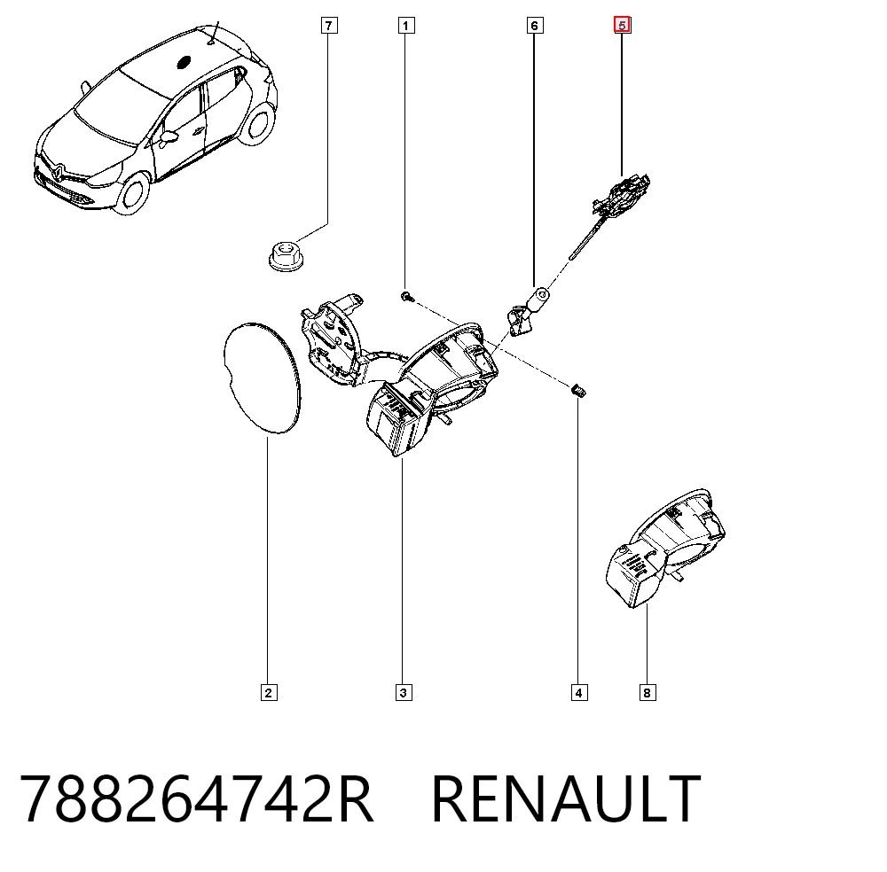 788264742R Renault (RVI) Мотор-привод открытия лючка бака
