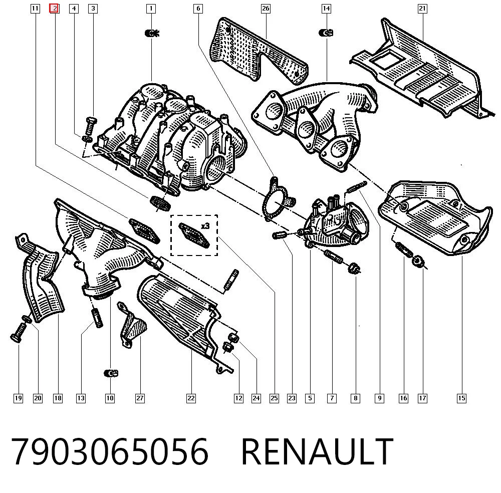 7903065056 Renault (RVI)  Прокладка впускного коллектора