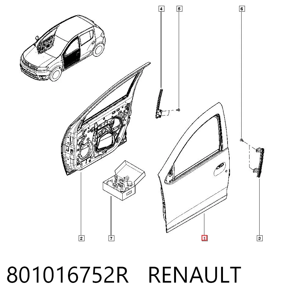 Водительская дверь на Renault LOGAN II L52