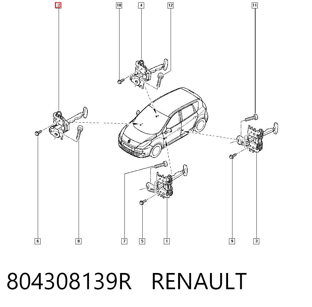 804308139R Renault (RVI) Ограничитель открывания двери