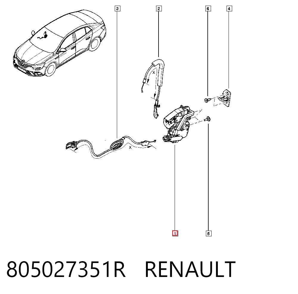 Дверной замок передний правый Renault Megane IV универсал (K9A, K9M, K9N) (2016 - 2026) цена, от 73.61 USD