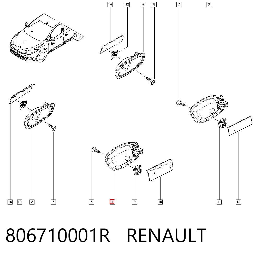806710001R Renault (RVI) Ручка двери передней внутренняя левая