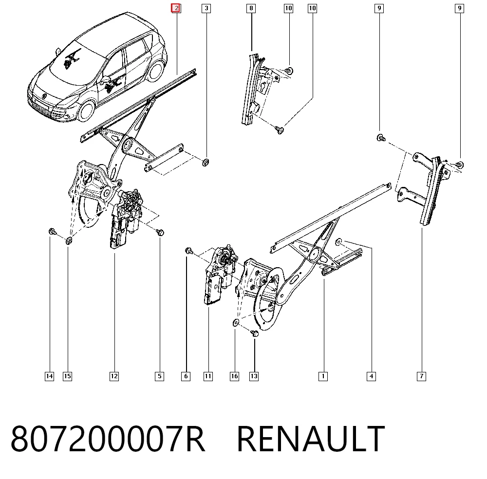  Стеклоподъемник передней правой двери Renault Scenic 
