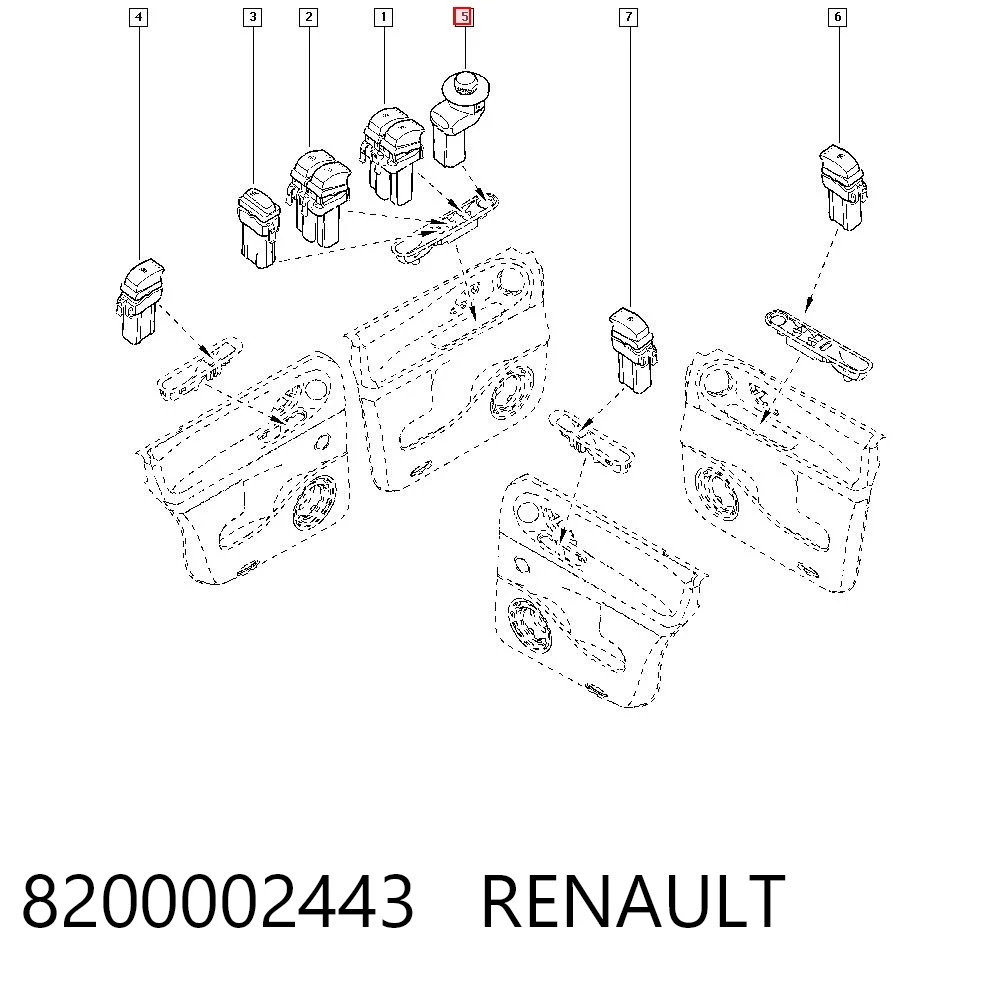 8200002443 Renault (RVI) Блок управления зеркалами заднего вида, на двери