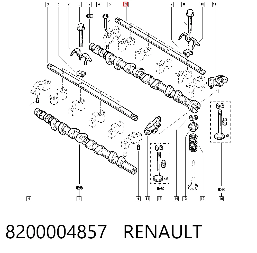 Купить 4433980 Opel Ось коромысла рокеров