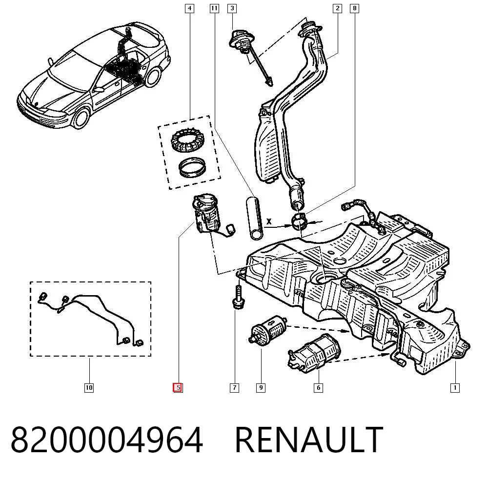  Бензонасос Renault Laguna 2