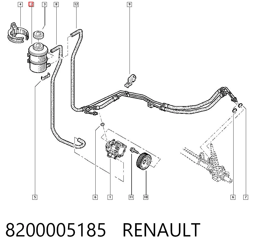  Бачок ГУР Renault Laguna 2