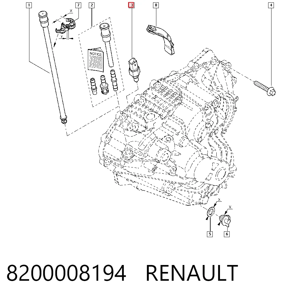 8200008194 Renault (RVI) Датчик включения фонарей заднего хода