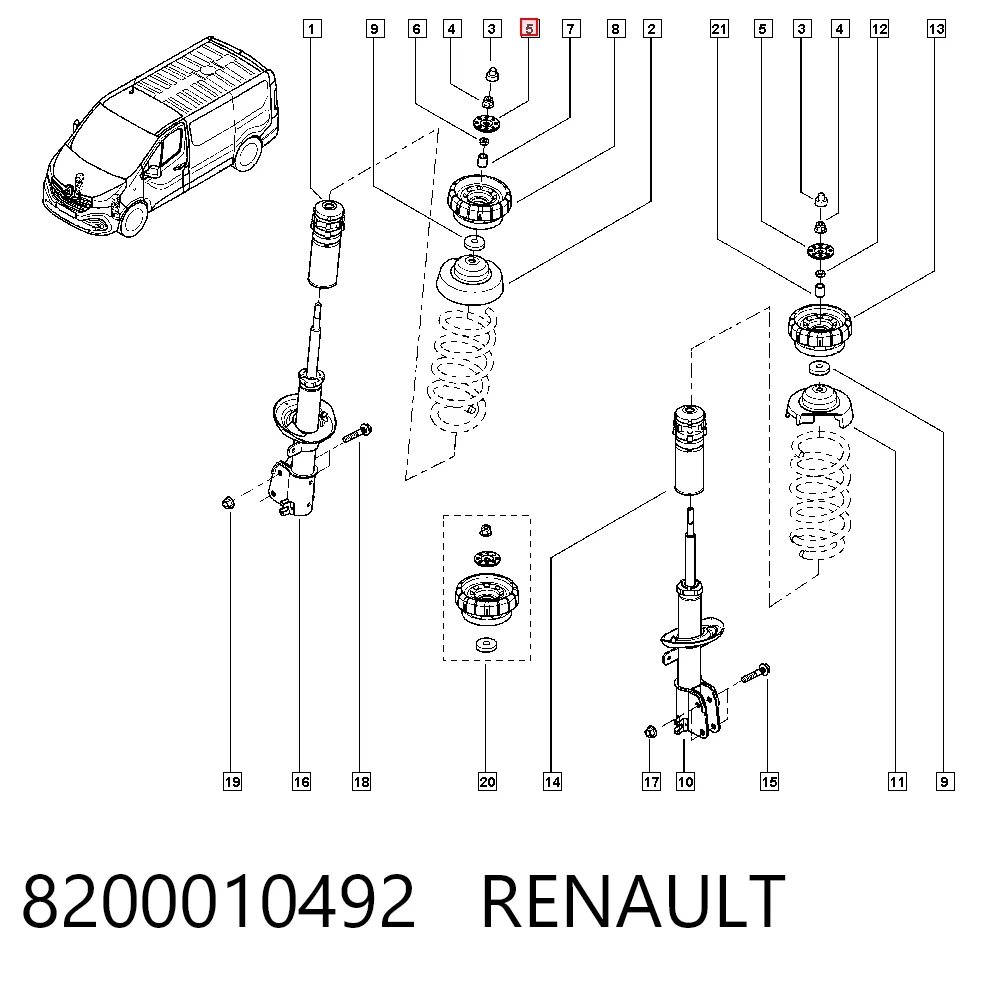 Опора передней стойки Kleber M6530