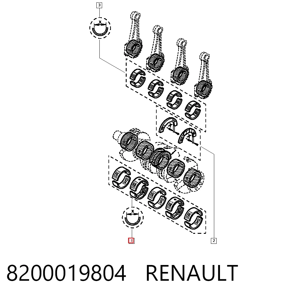 Вкладыши коленвала коренные, стандарт (STD) King MB5352AMSTD цена, от 17.76 USD