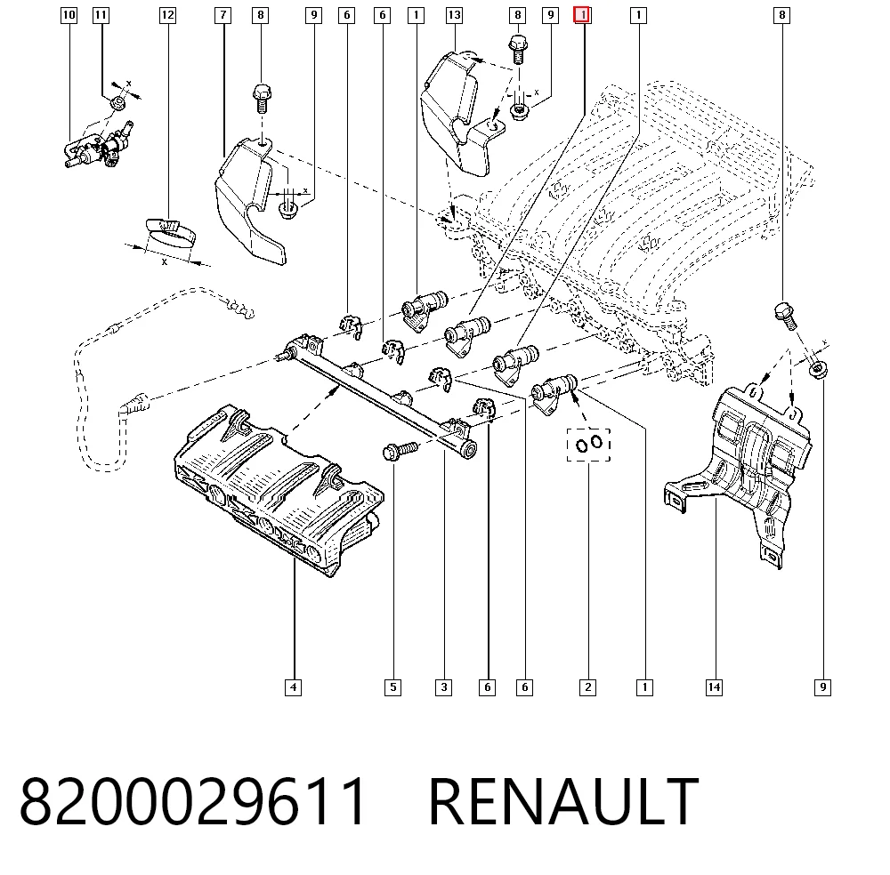 Топливные форсунки на Renault Megane I LA0, LA1
