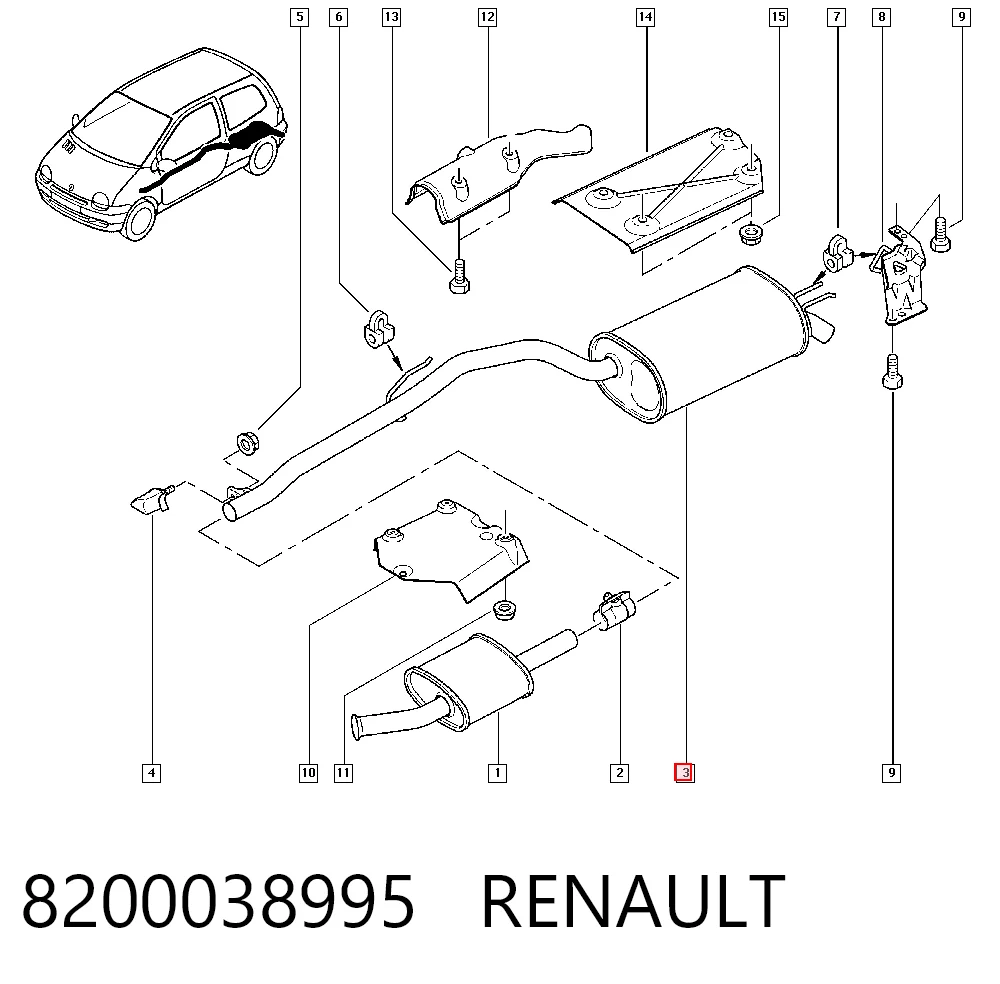 Выхлоп задний Renault Twingo I хэтчбек (C06) (1992 - 2007) цена, от 49.39 USD