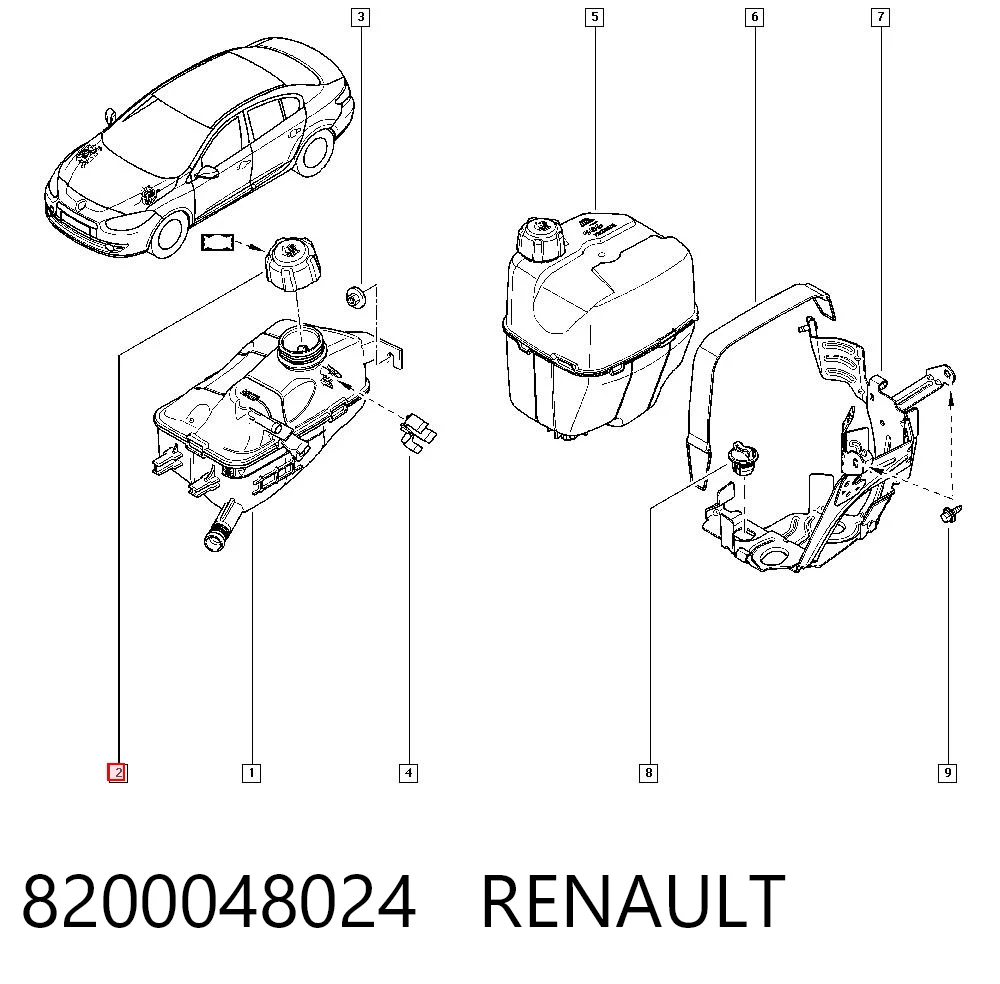 8200048024 Renault (RVI) Крышка бачка
