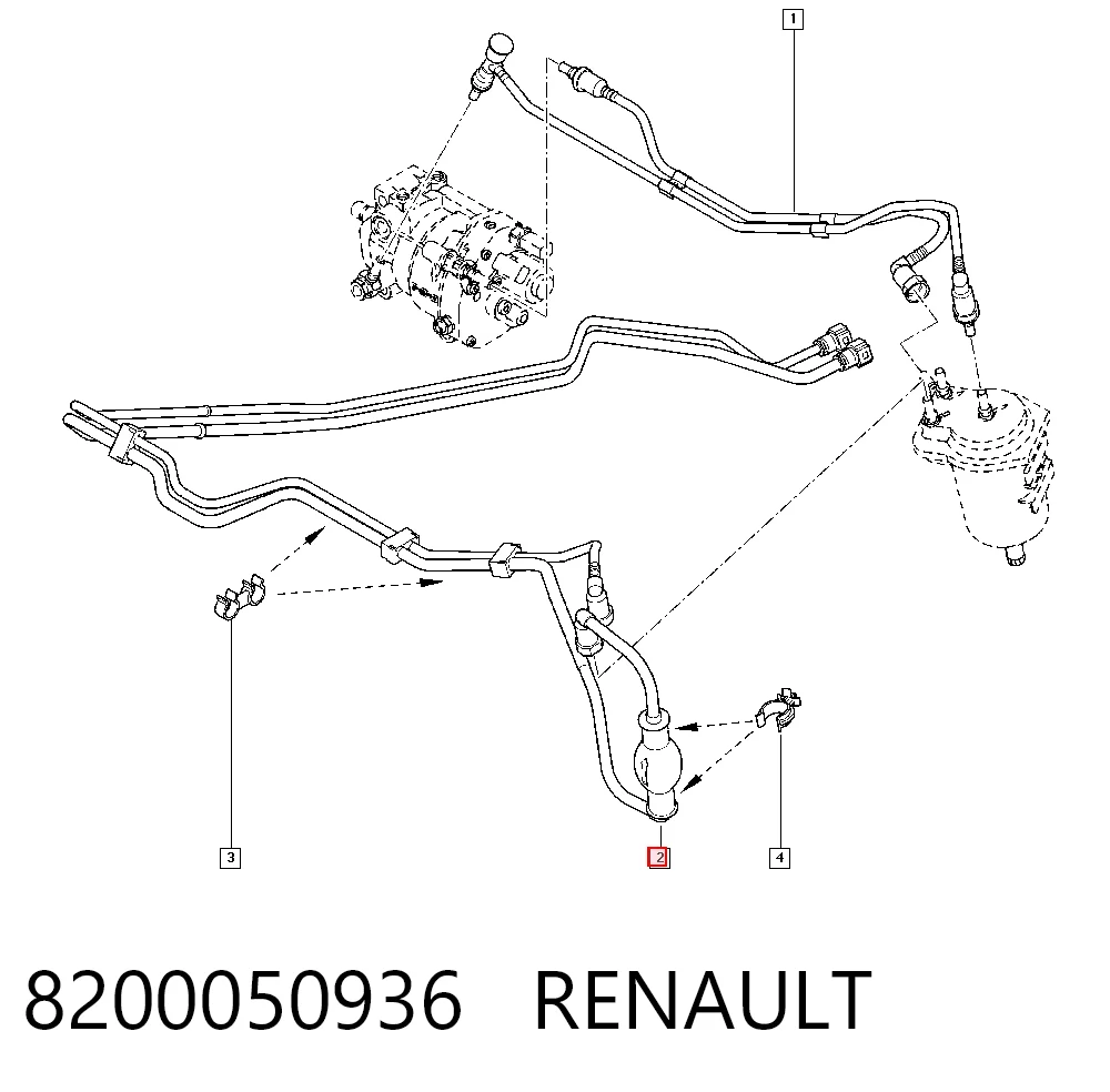 8200050936 Renault (RVI) Трубка топливная, от бака к топливному фильтру
