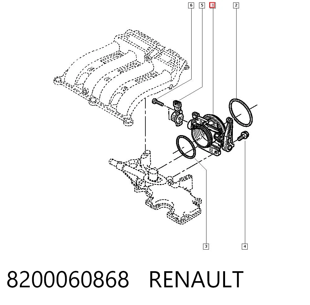 Дроссельная заслонка на Renault Laguna I B56, 556